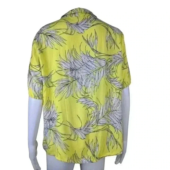 Wild Fable Plus Size XXLβNeon Yellow Hawaiian Tropical Palm Leaf Art ButtonβDown - Picture 10 of 12